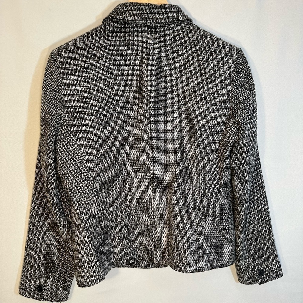 Style & Co Women’s Size 6P Black Cream Long Sleeve Tweed Jacket Blazer Workwear - Picture 9 of 11